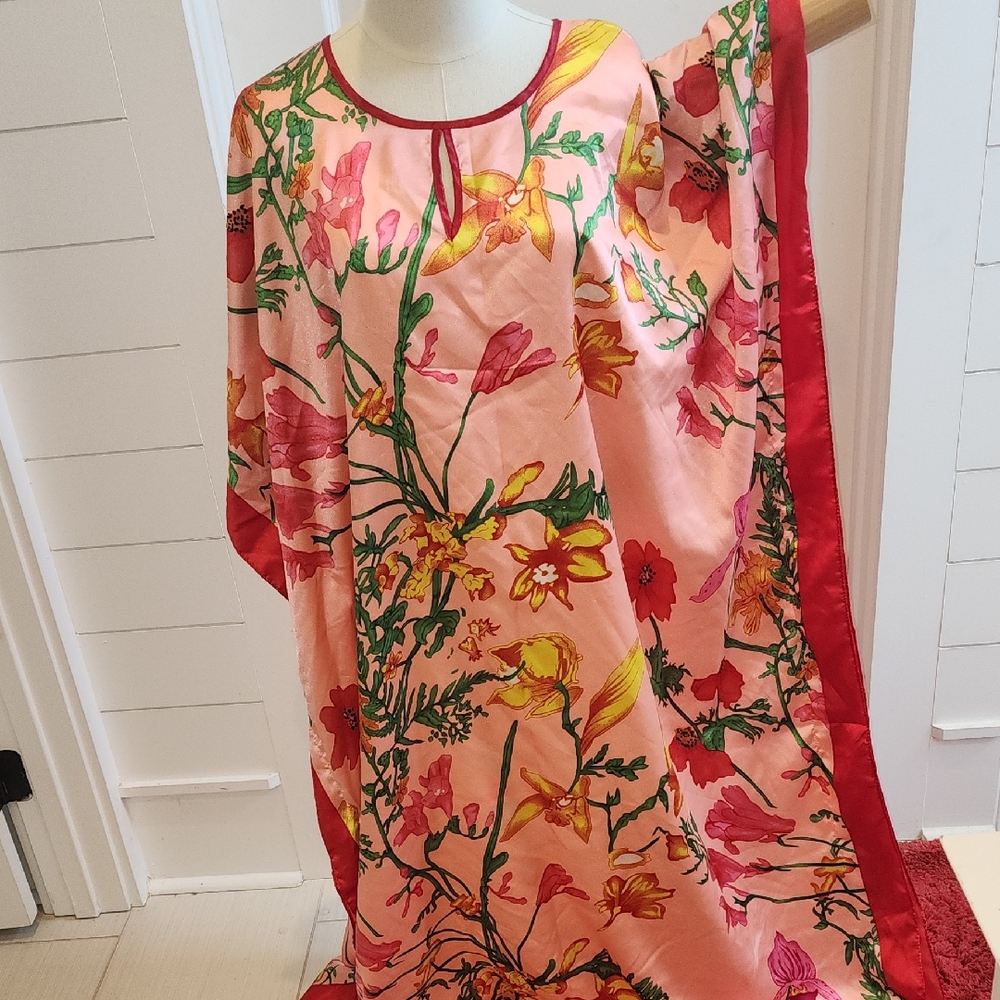 Floral Pink and Red Women's Dress